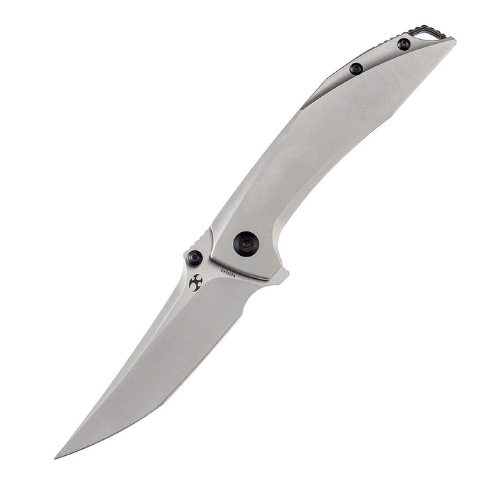 KANSEPT Baku Flipper/Thumb Hole Knife Plain Titanium Handle (3.2'' CPM-S35VN Blade) Sparrow Knife Co Design-K1056A3