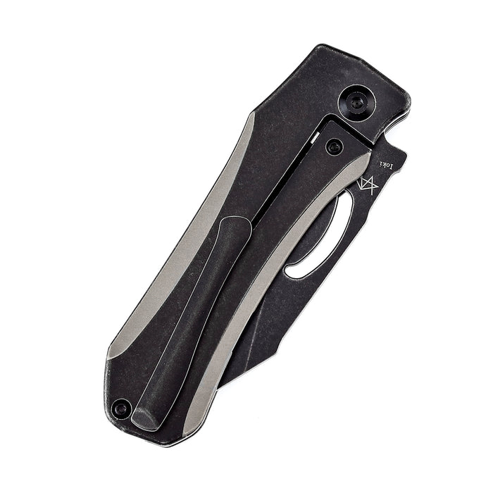 KANSEPT Loki Thumb Hole Knife Plain &  Black Anodized Titanium Handle (2.99''CPM-S35VN Blade)Steven Dunnuck Design-K1058A1