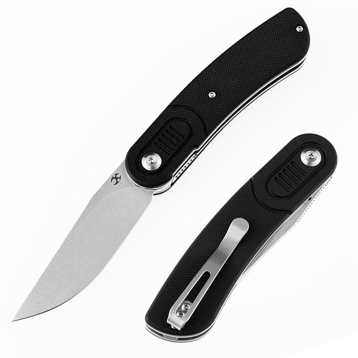 Reverie T2025A1 Stonewashed 154CM Blade Black G10 Handle with Justin Lundquist Design