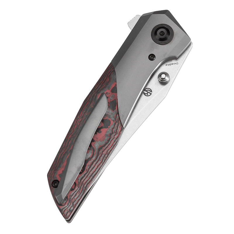 KANSEPT Deadite Thumb Stub Bronze Anodized Titanium with Lava Flow Fatcarbon Handle (3.52''CPM S35VN Blade ) Tuffknives Designed - K1081A4