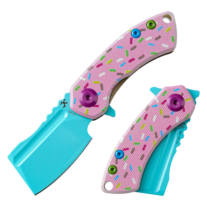 Only for Cutomers outside of US-KANSEPT Mini Korvid Flipper Knife G10 with Donut Print  Handle (1.45'' 154CM Blade) Koch Tools Dsign-T3030B1