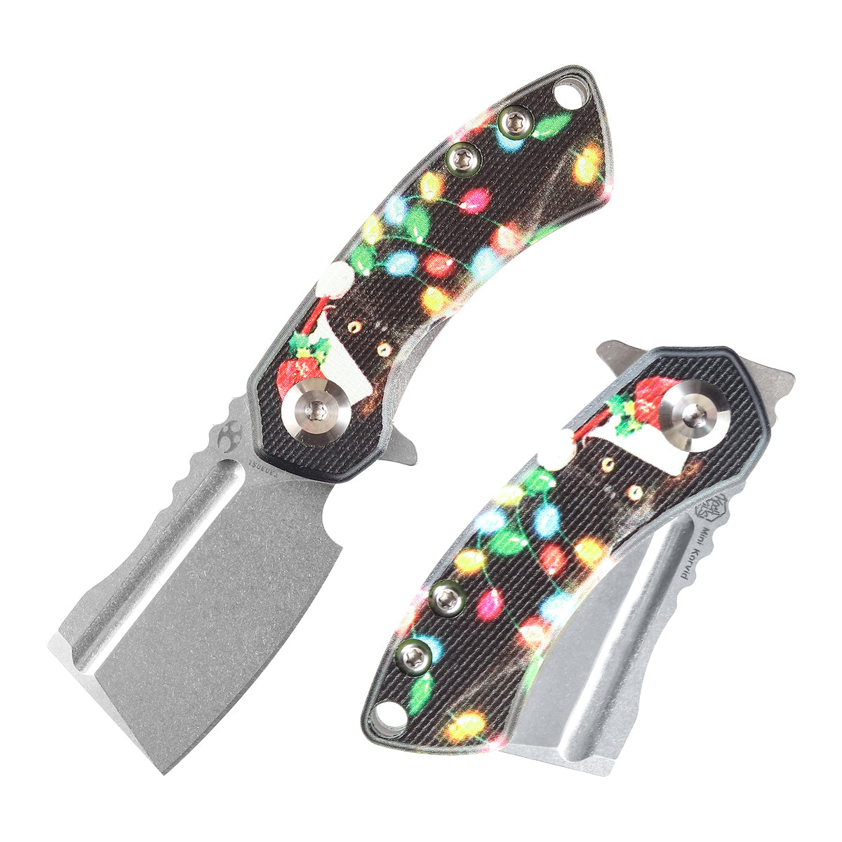 KANSEPT Mini Korvid Flipper Knife G10 with Black Cat Print Handle