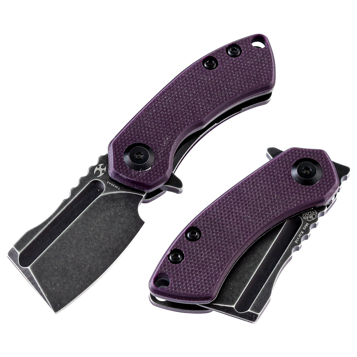 KANSEPT Mini Korvid Purple G10 Handle (1.45'' 154CM Blade) Koch