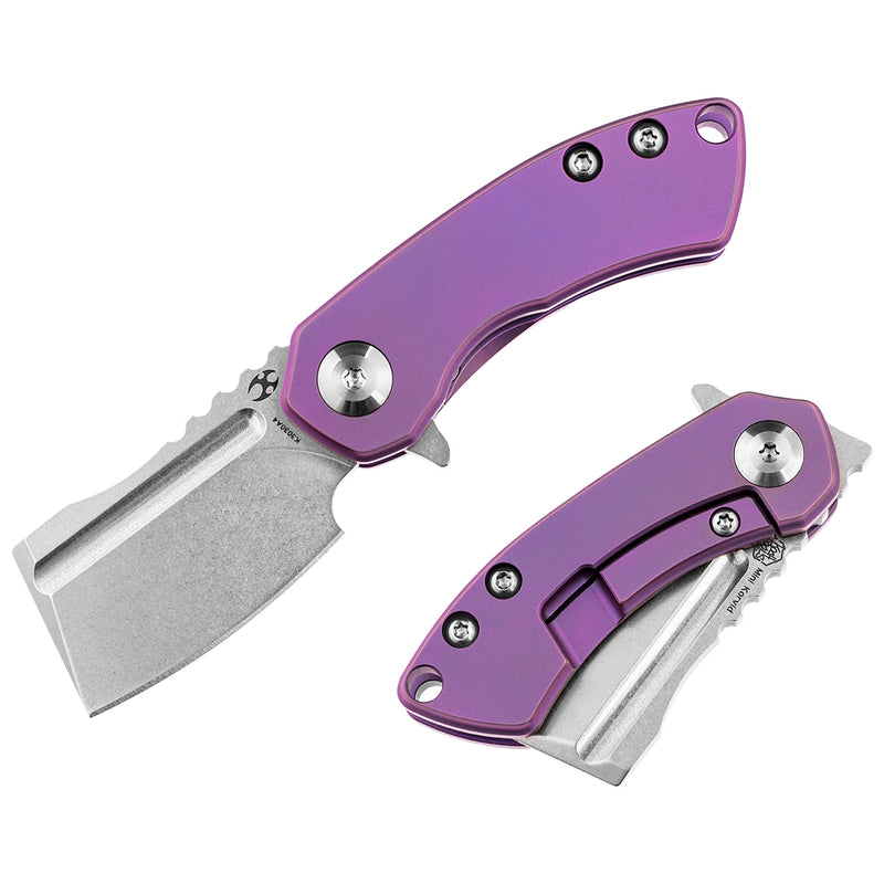 KANSEPT Mini Korvid Flipper knife Purple Titanium Handle (1.45'‘CPM-S35VN Blade ) Koch Tools Design-K3030A4