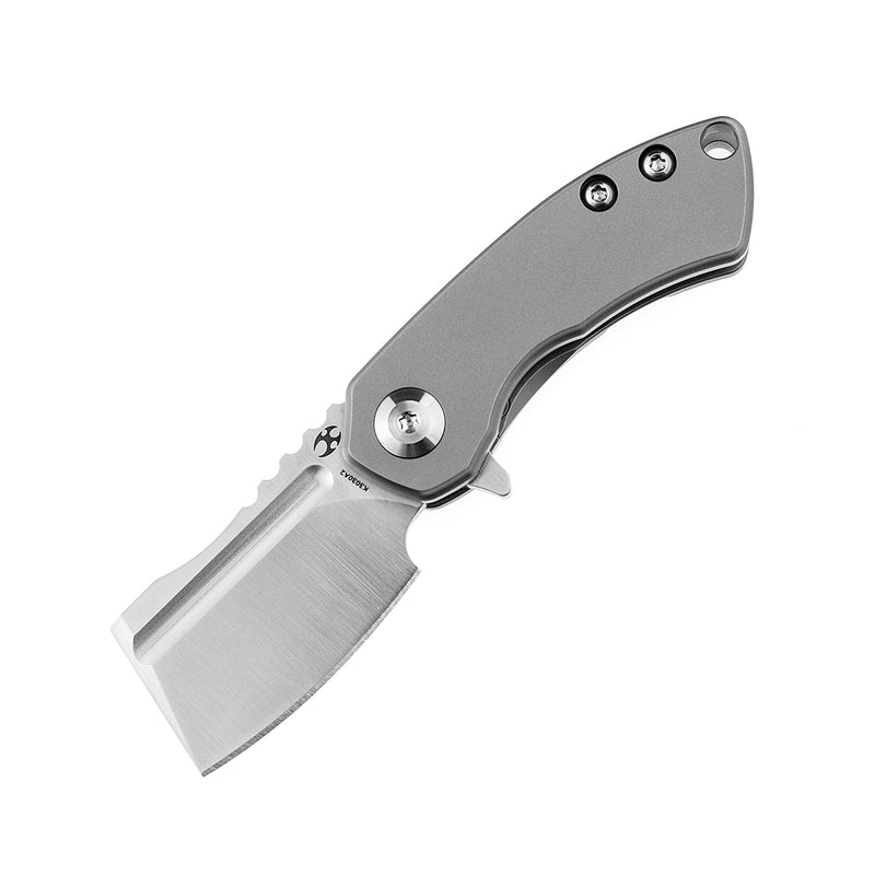 KANSEPT Mini Korvid Flipper knife Bead Blasted Titanium Handle (1.45'‘CPM-S35VN Blade ) Koch Tools Design-K3030A2