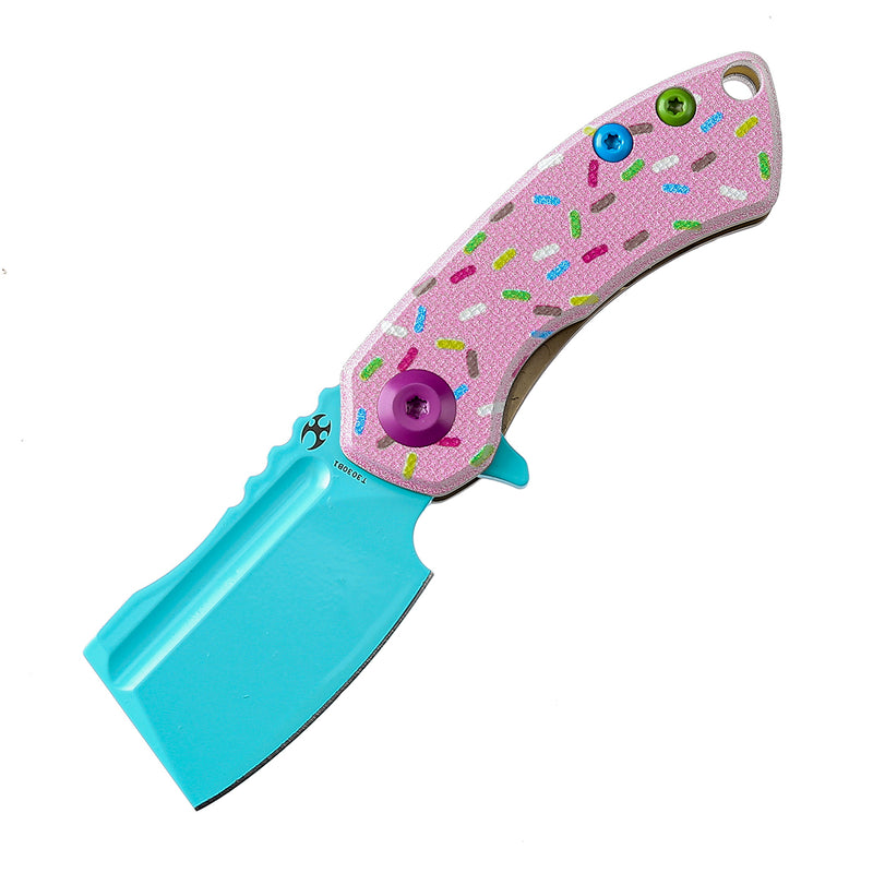 Only for Cutomers outside of US-KANSEPT Mini Korvid Flipper Knife G10 with Donut Print  Handle (1.45'' 154CM Blade) Koch Tools Dsign-T3030B1