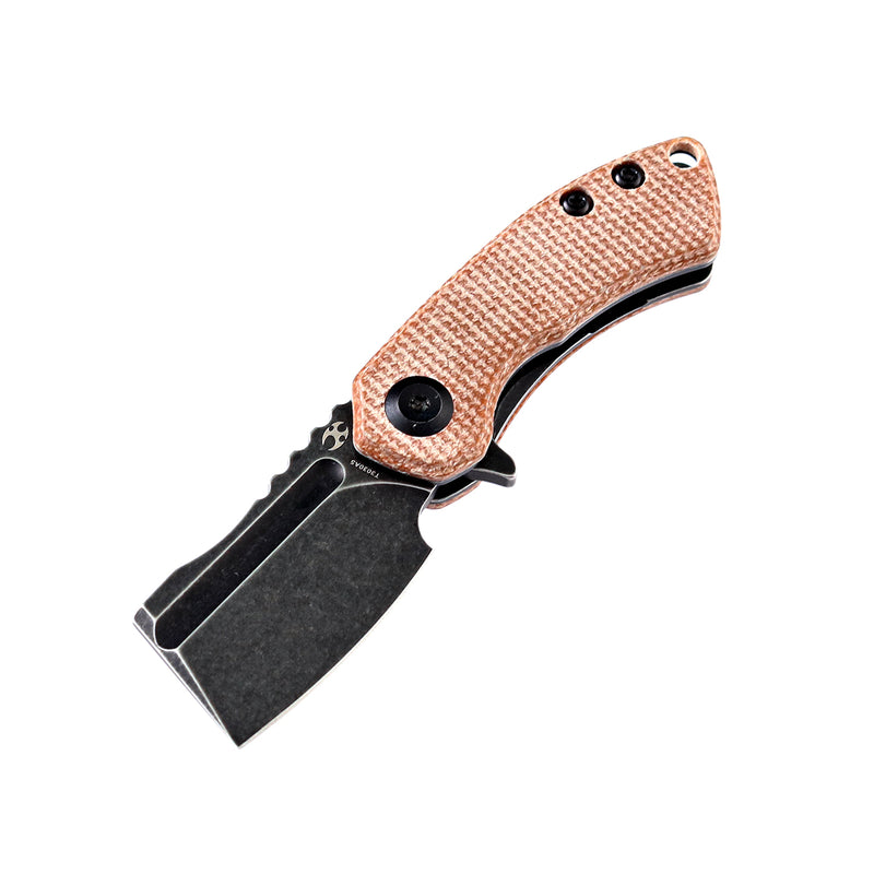 KANSEPT Mini Korvid  Flipper Knife Brown Micarta Handle (1.45'' 154CM Blade) Koch Tools Dsign-T3030A5