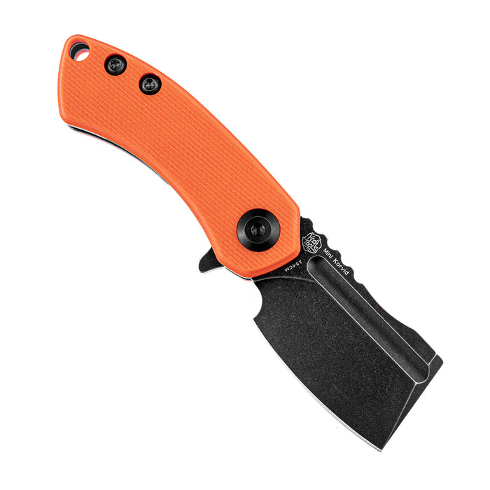 KANSEPT Mini Korvid  Flipper Knife Orange G10 Handle (1.45'' 154CM Blade) Koch Tools Design -T3030A7