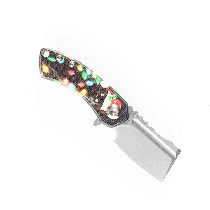 KANSEPT Mini Korvid  Flipper Knife G10 with Black Cat Print Handle (1.45'' 154CM Blade) Koch Tools Design -T3030S1