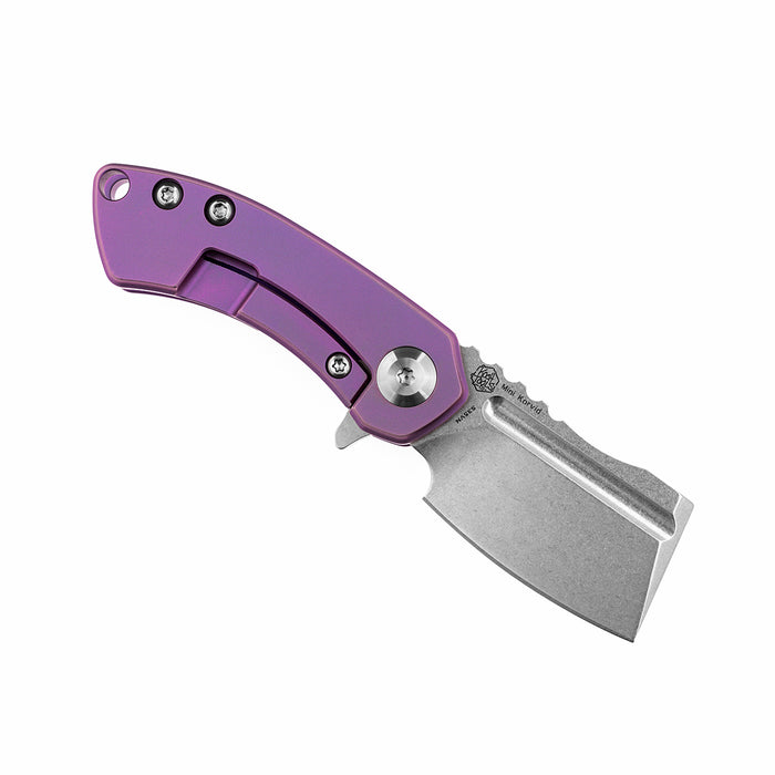 KANSEPT Mini Korvid Flipper knife Purple Titanium Handle (1.45'‘CPM-S35VN Blade ) Koch Tools Design-K3030A4