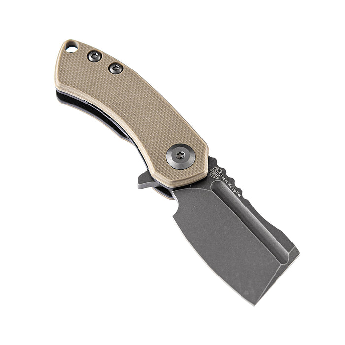 KANSEPT Mini Korvid  Flipper Knife Light Sand G10 Handle (1.45'' 154CM Blade) Koch Tools Design -T3030A2