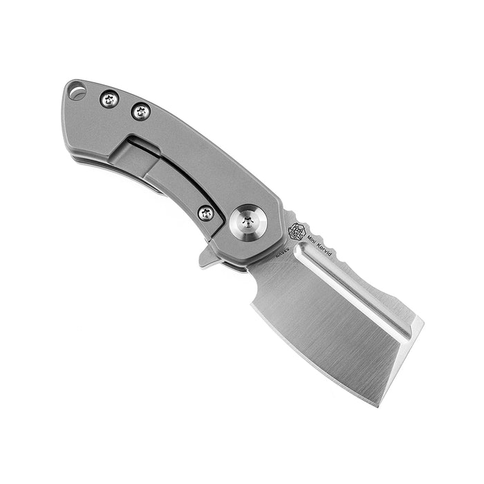 KANSEPT Mini Korvid Flipper knife Bead Blasted Titanium Handle (1.45'‘CPM-S35VN Blade ) Koch Tools Design-K3030A2