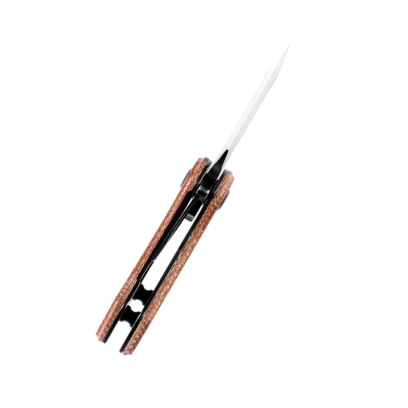 KANSEPT Mini Korvid  Flipper Knife Brown Micarta Handle (1.45'' 154CM Blade) Koch Tools Dsign-T3030A5