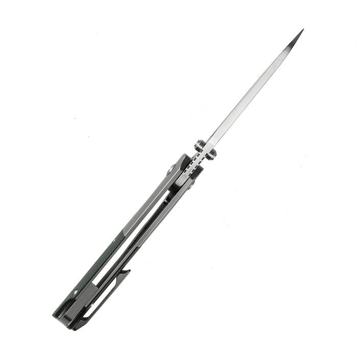 KANSEPT Warrior Thumb Studs Knife Titanium+Micarta Handle (3.46''CPM-S35VN Blade)Kim Ning Design-K1005T7