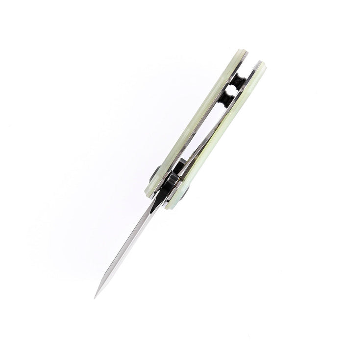 KANSEPT Mini Korvid  Flipper Knife Jade G10 Handle (1.45'' 154CM Blade) Koch Tools Design -T3030A4