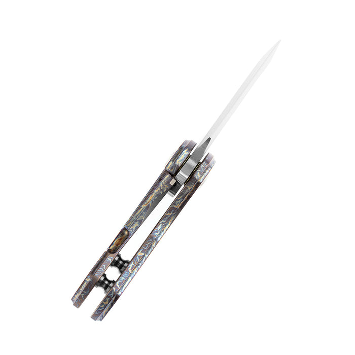 KANSEPT Mini Korvid Flipper knife Lightning Strike Anodized Titanium  Handle (1.45'‘CPM-S35VN Blade ) Koch Tools Design-K3030D1