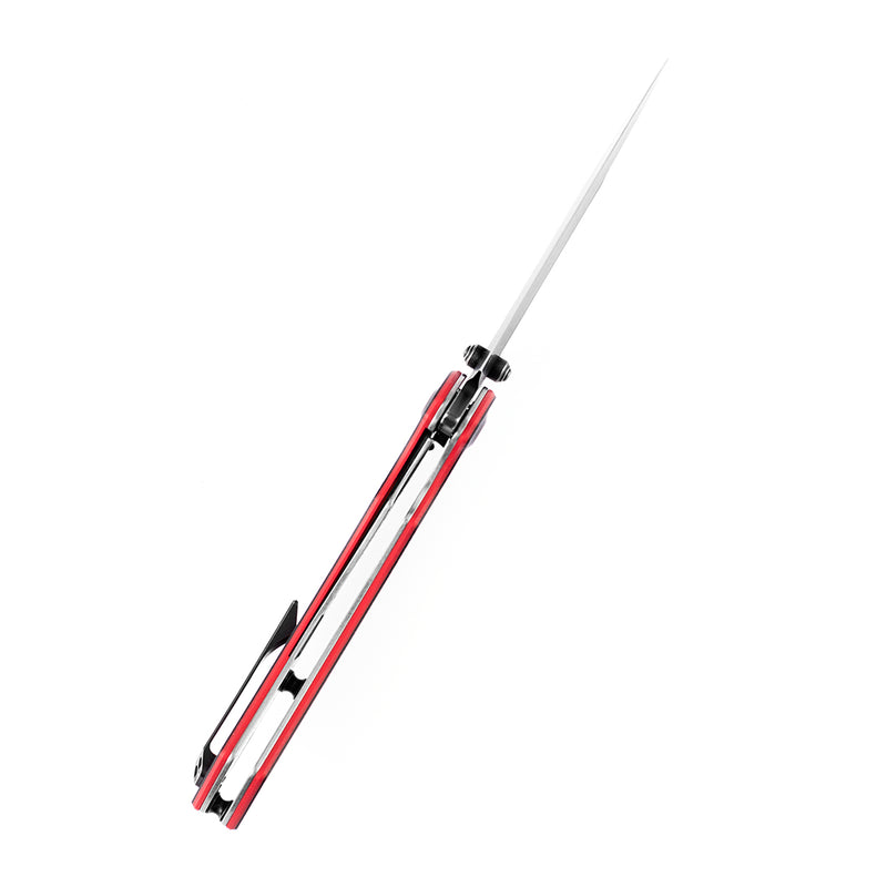 Pretatout T1032A1 Black TiCn Coated 154CM Blade Black and Red G10 Handle with Kmaxrom Design