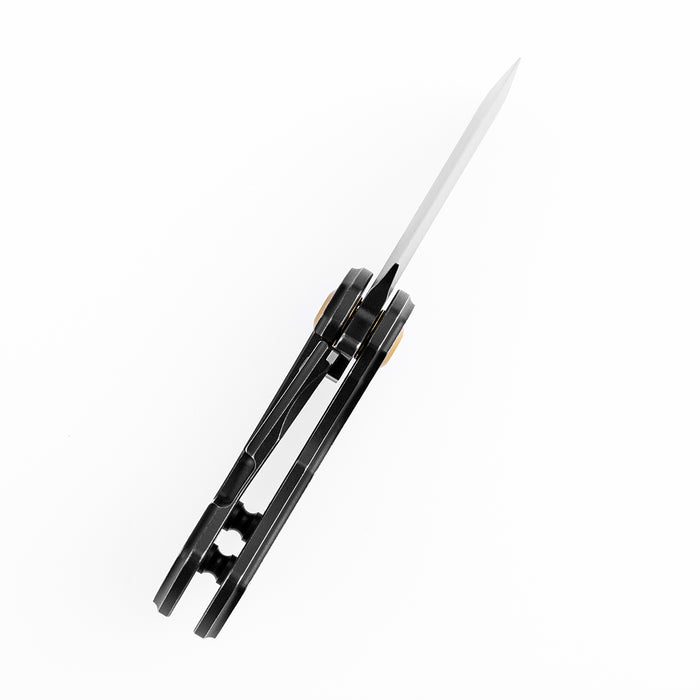 KANSEPT Mini Korvid Flipper Knife Black Anodized Titanium Handle (1.45‘’ CPM-S35VN Blade ) Koch Tools Design-K3030A6