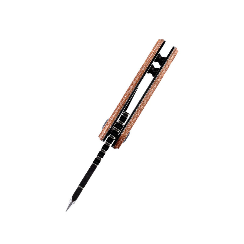 KANSEPT Mini Korvid  Flipper Knife Brown Micarta Handle (1.45'' 154CM Blade) Koch Tools Dsign-T3030A5