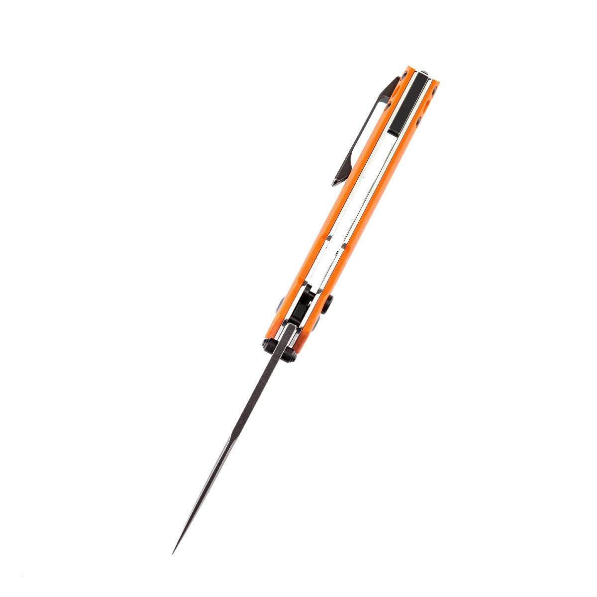 KANSEPT EDC Tac Button Lock Knife Orange G10 + Titanium Handle