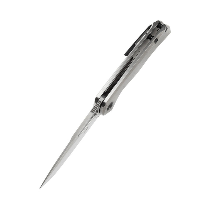 KANSEPT Mini Kryo Thumb Hole Knife Light GreyTitanium Handle (2.90" CPM-S35VN Blade)Kim Ning Design -K2001B4