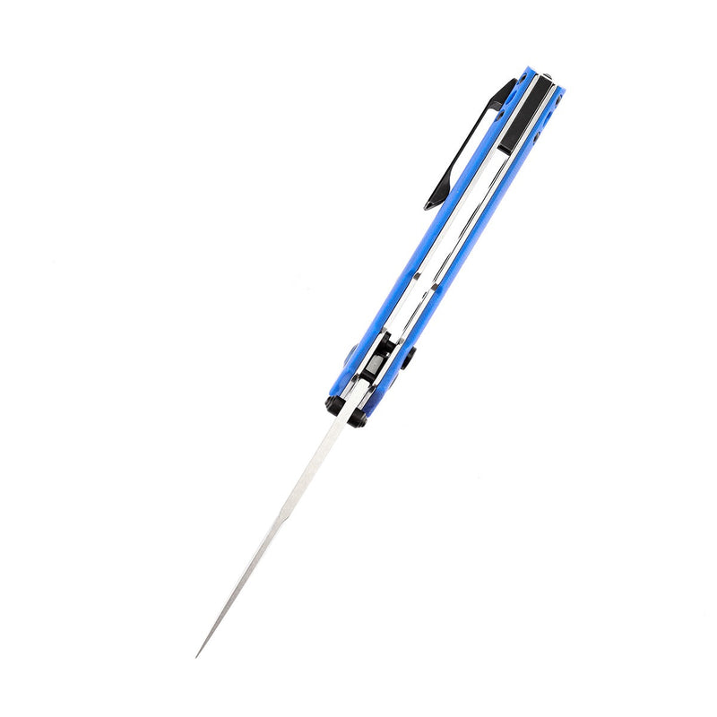 KANSEPT EDC Tac Button Lock Knife Blue G10 + Titanium Handle (3.1''CPM-S35VN Blade)Mikkel Willumsen Design-K2009A6