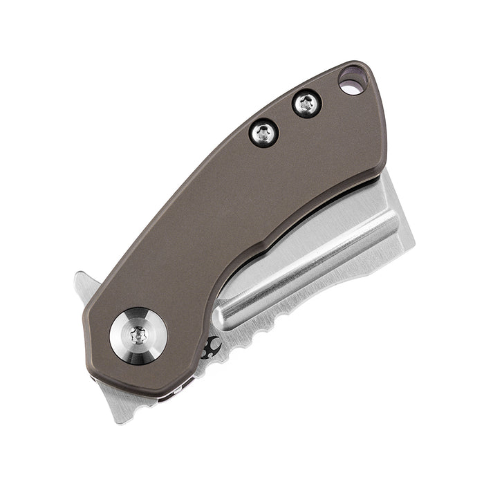 KANSEPT Mini Korvid Flipper knife Bronze Titanium Handle (3.14‘’ CPM-S35VN Blade ) Koch Tools Design-K3030A3