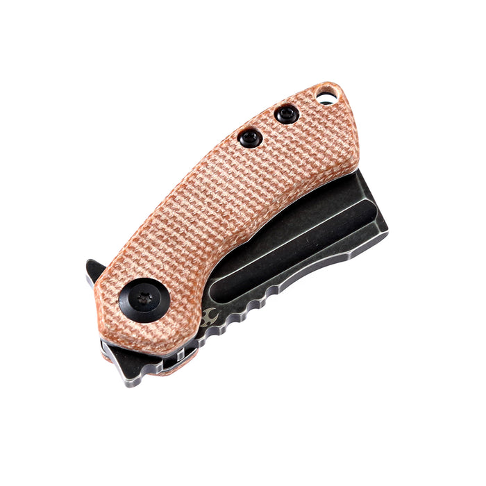 KANSEPT Mini Korvid  Flipper Knife Brown Micarta Handle (1.45'' 154CM Blade) Koch Tools Dsign-T3030A5