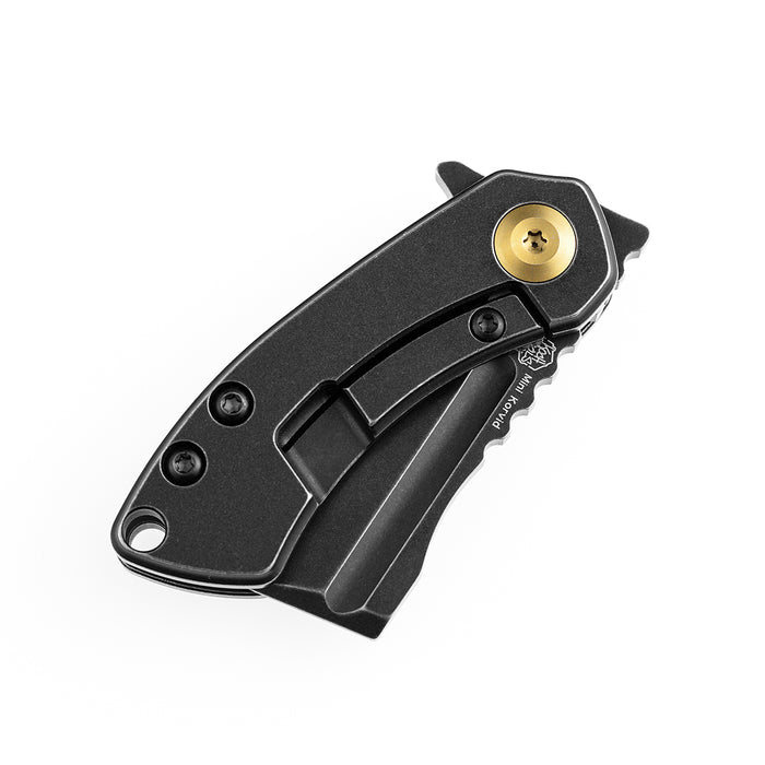 KANSEPT Mini Korvid Flipper Knife Black Anodized Titanium Handle (1.45‘’ CPM-S35VN Blade ) Koch Tools Design-K3030A6