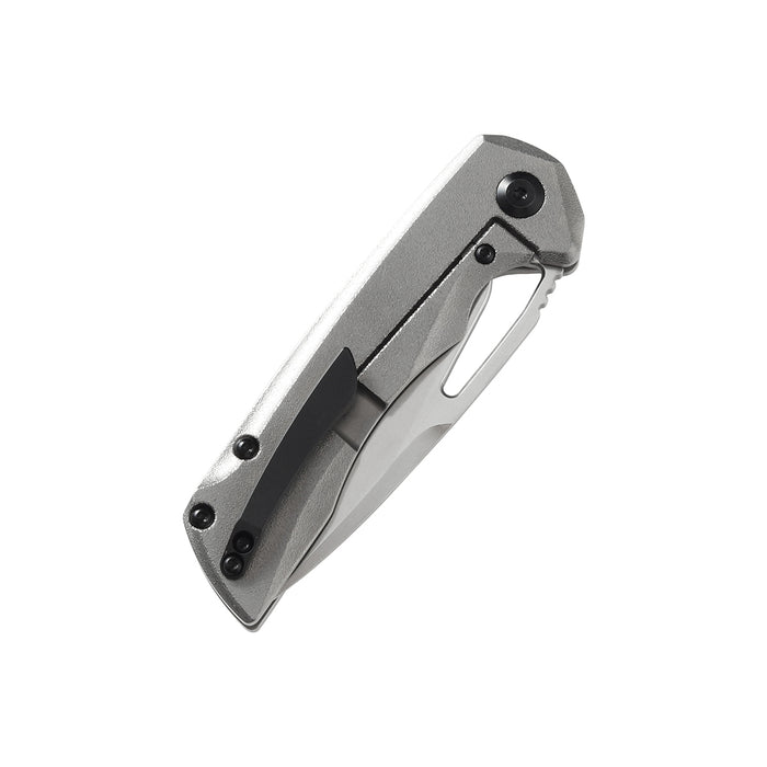 KANSEPT Mini Kryo Thumb Hole Knife Light GreyTitanium Handle (2.90" CPM-S35VN Blade)Kim Ning Design -K2001B4
