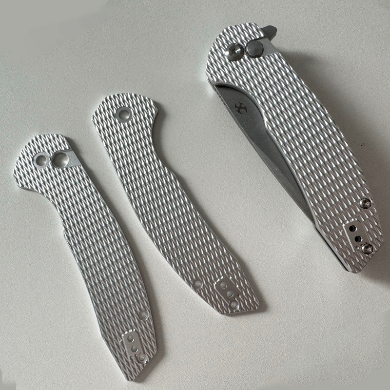 KANSEPT Accipiter |Stonewashed Aluminum with Diamond Pattern Handle Scales Kit