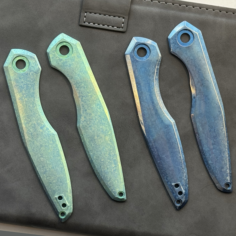 KANSEPT Halide | Blue Anodized Crystalized Titanium Handle Scales Kit