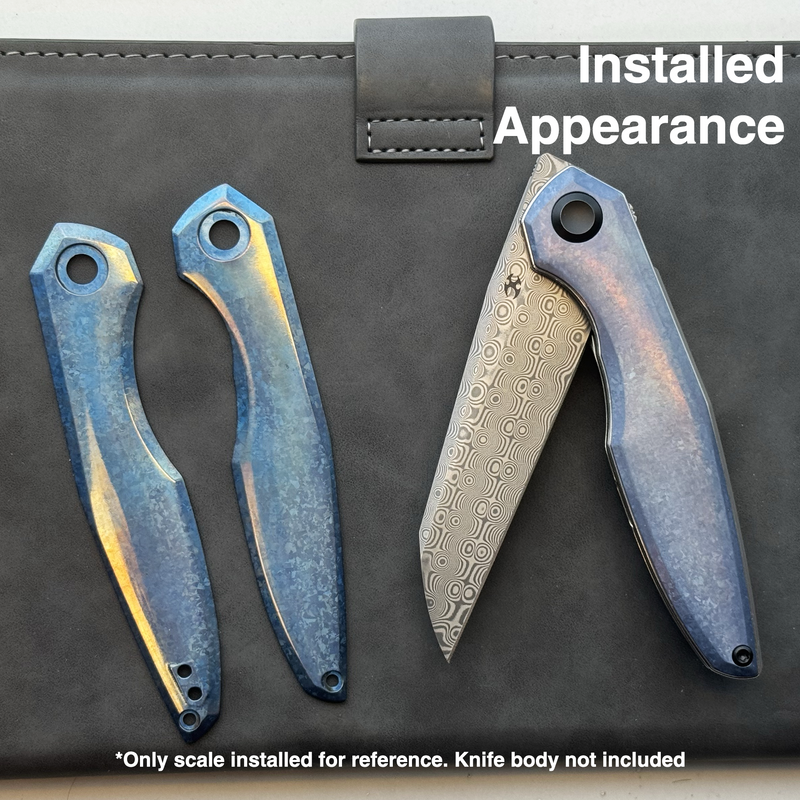 KANSEPT Halide | Blue Anodized Crystalized Titanium Handle Scales Kit