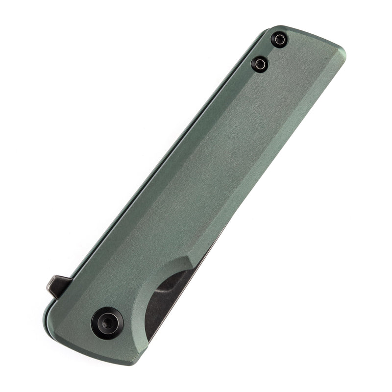 KANSEPT Anomaly Flipper Knife Green Orange Peel Finish Titanium Handle (3.14''CPM-S35VN Blade) Dirk Pinkerton-K2038A4