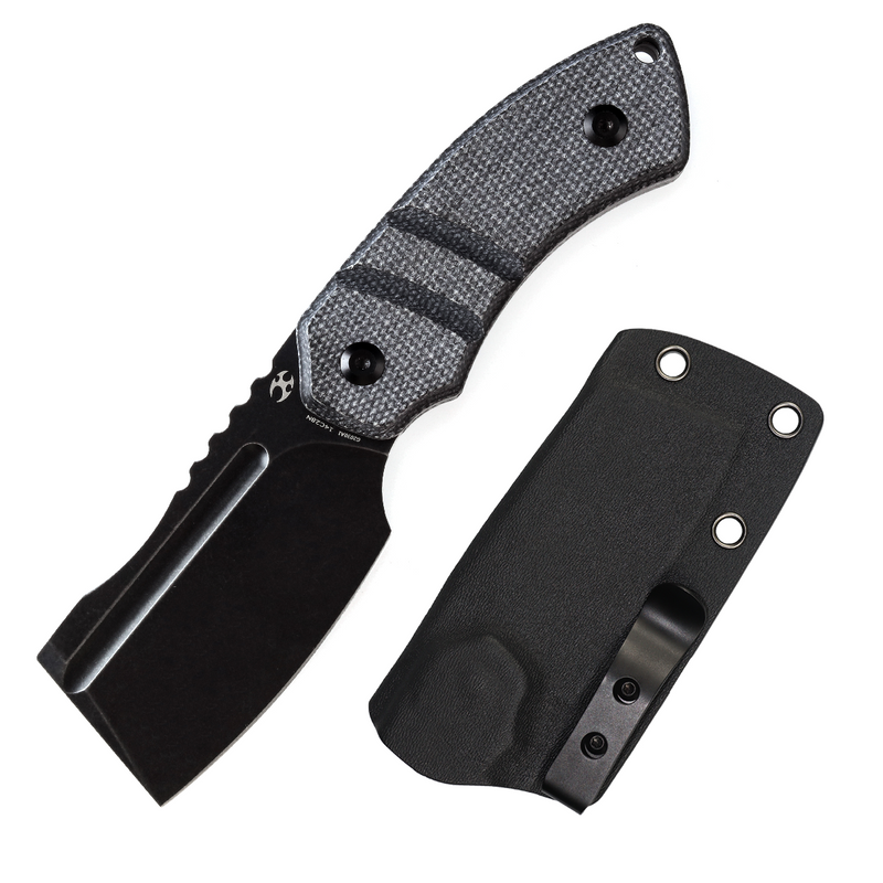 KANSEPT Korvid S Fixed Blade Black Micarta + Kydex Sheath Handle (2.9" 14C28N Blade) Koch Tools -G2030A1