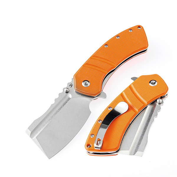 Cleavers XL Korvid T1030A6 Orange G10 Handle Designed by Koch Tools