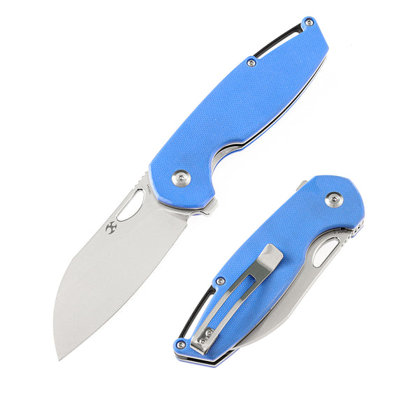 KANSEPT Model 6 Flipper/Thumb Hole Knife Blue G10 Handle (3.1'' 154CM Blade) -T1022A3