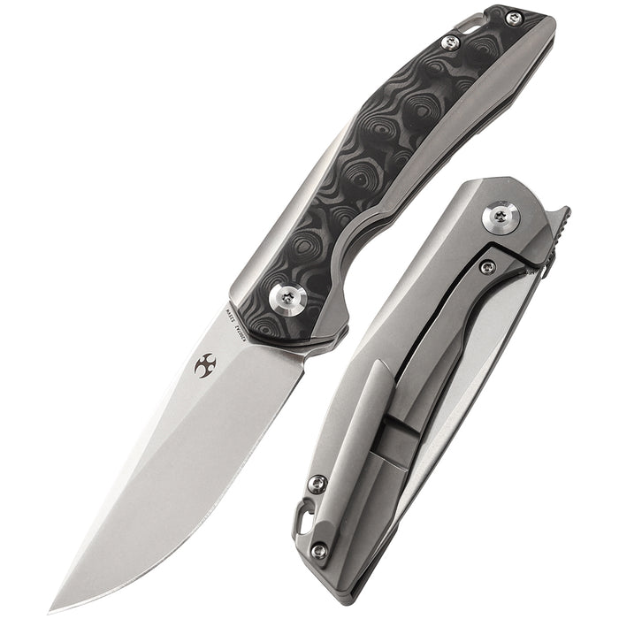 Mini Accipiter K2007A2 Front Flipper with Titanium Handle Carbon Fiber Inlay S35VN Blade