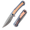 Kratos K1024A6 Blue Anodized Titanium Handle + Red Copper Inlay Handle with Stonewashed CPM-S35VN Blade for camping hunting follding knives by Ostap Hel Design