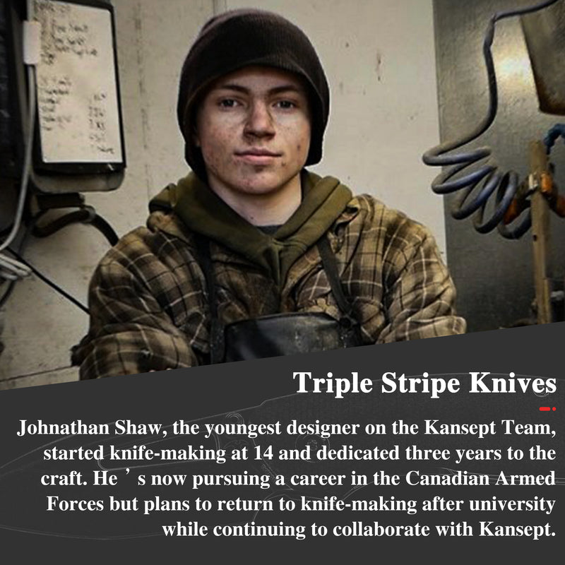 KANSEPT Link Thumb Studs Timascus and Blackwash Titanium Handle (3.0''CPM 20CV Blade )Johnathan Shaw Design-K1068A3