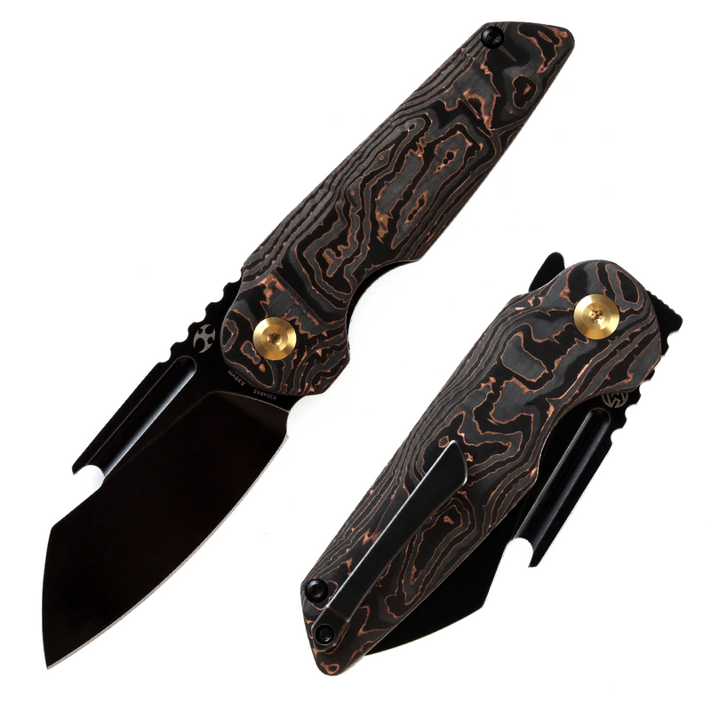 KANSEPT Rafe Flipper Knife Copper Carbon Fiber Handle (2.6''  CPM-S35VN Blade)4T5 Design -K2048A5