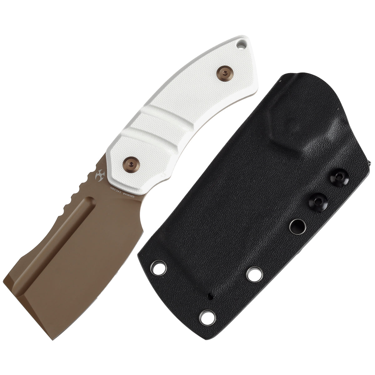 カシウス KANSEPT Korvid S Fixed Blade White G10 + Kydex Sheath Handle (2.9