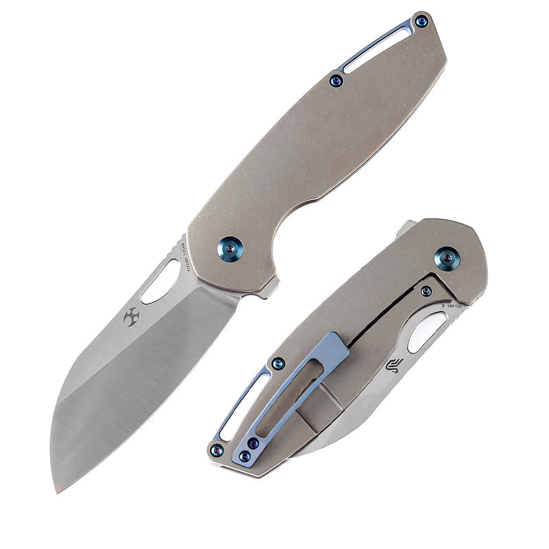 Model 6 K1022B5 Satin CPM-S35VN Blade Stonewashed Bronze Anodized Titanium Handle Designed  by Nick Swan