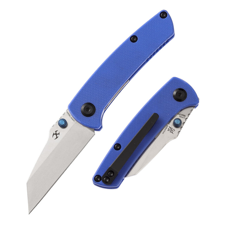 KANSEPT Little Main Street Thumb Studs Knife Blue G10 Handle (2.26'' 154CM Blade) Dirk Pinkerton Design -T2015A4