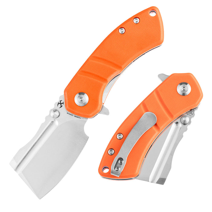 KANSEPT Korvid M Thumb Studs/Flipper Knife Orange G10 Handle (2.45'‘ 154CM Blade ) Koch Tools Design-T2030A6