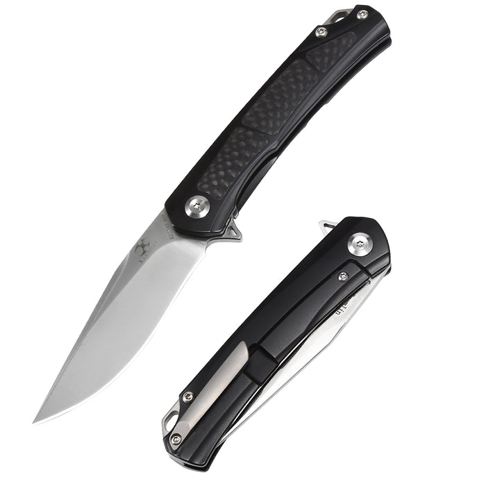 KANSEPT Gremlin Flipper Knife Carbon Fiber Handle (2.91" CPM S35VN Blade)Kim Ning Design-K2003A3