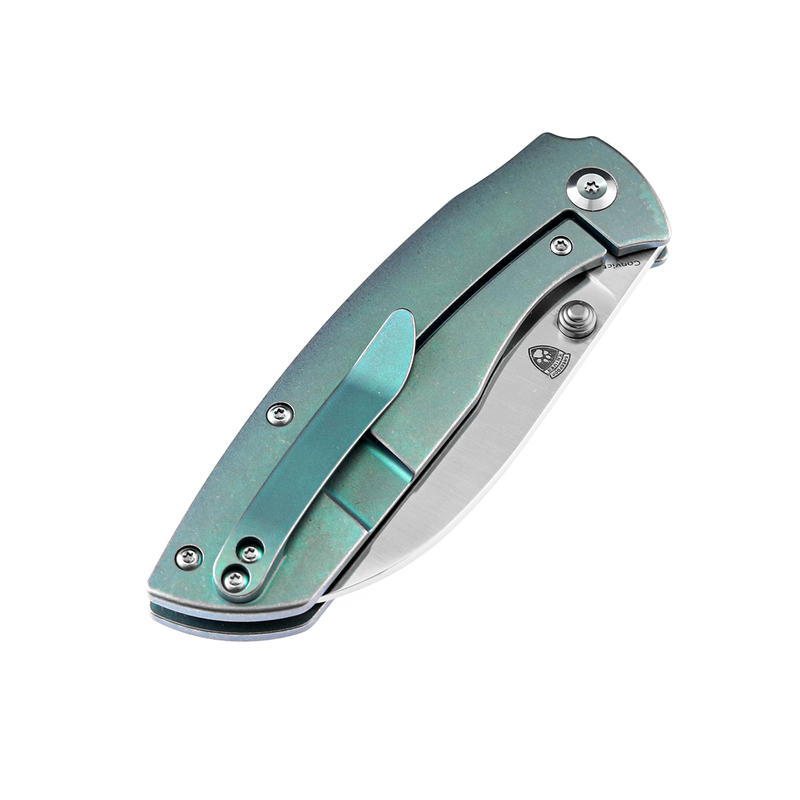 KANSEPT Convict K1023B3 CPM-S35VN  Blade Green Anodized Titanium  Handle with Sheepdog Knives Design