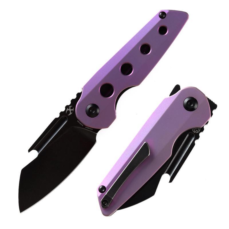 KANSEPT Rafe Flipper Knife Purple Anodized Titanium Handle (2.6'' CPM-S35VN Blade)4T5 Design -K2048A4