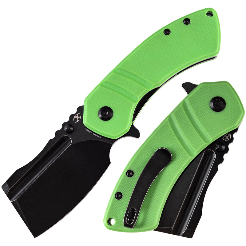 KANSEPT M+ Korvid Thumb Studs/Flipper Knife Grass Green G10 Handle (3.07'‘ 154CM Blade ) Koch Tools Design-T2030B3U
