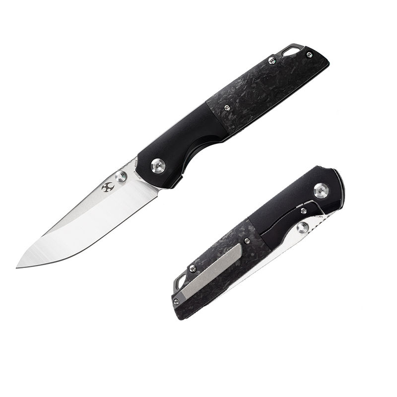 KANSEPT Warrior --Left Handed Flipper Knife 6AL4V Titanium +Carbon Fiber Handle (3.46'' CPM-S35VN Tanto Blade) Kim Ning Design -K1005T6L